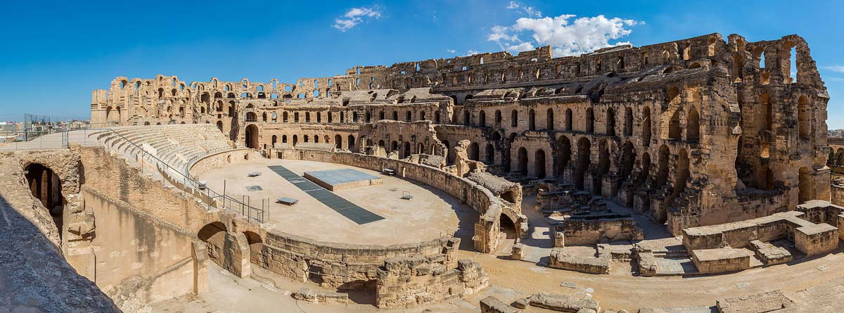 thysdrus eldjem amphitheatre interior view