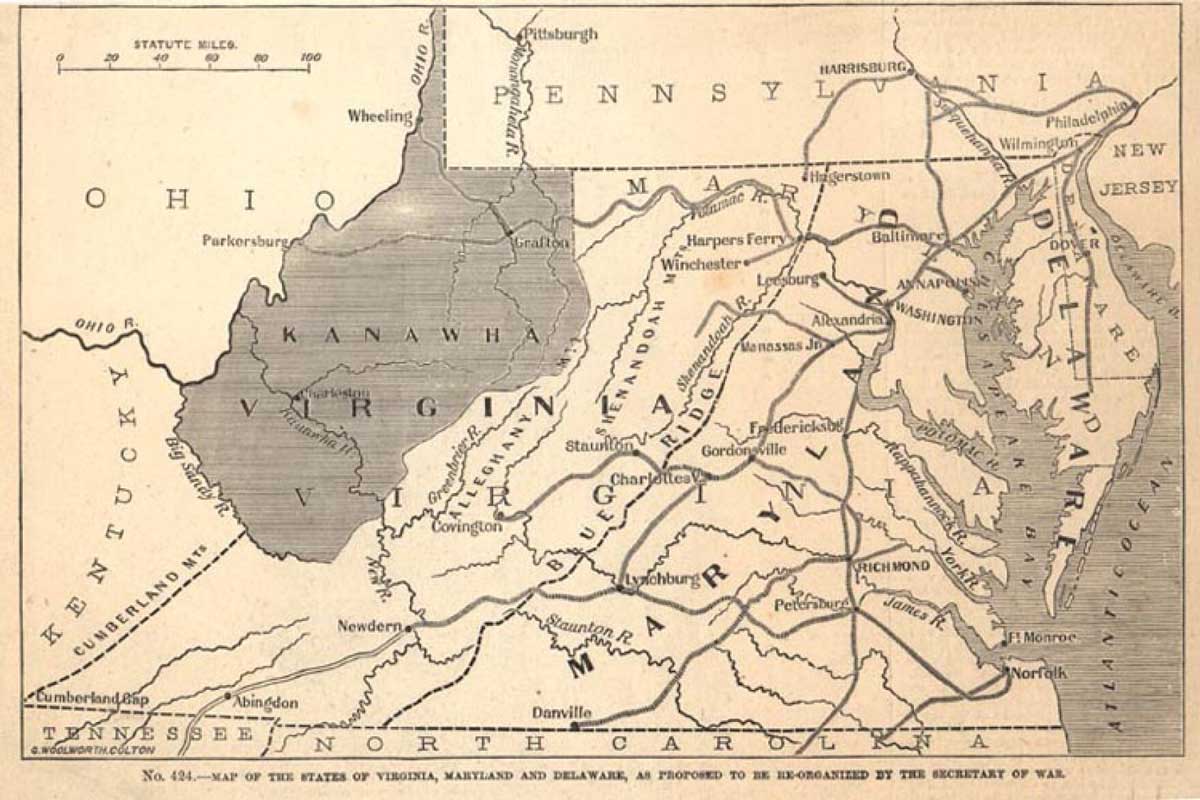 west virginia and virginia map 1861