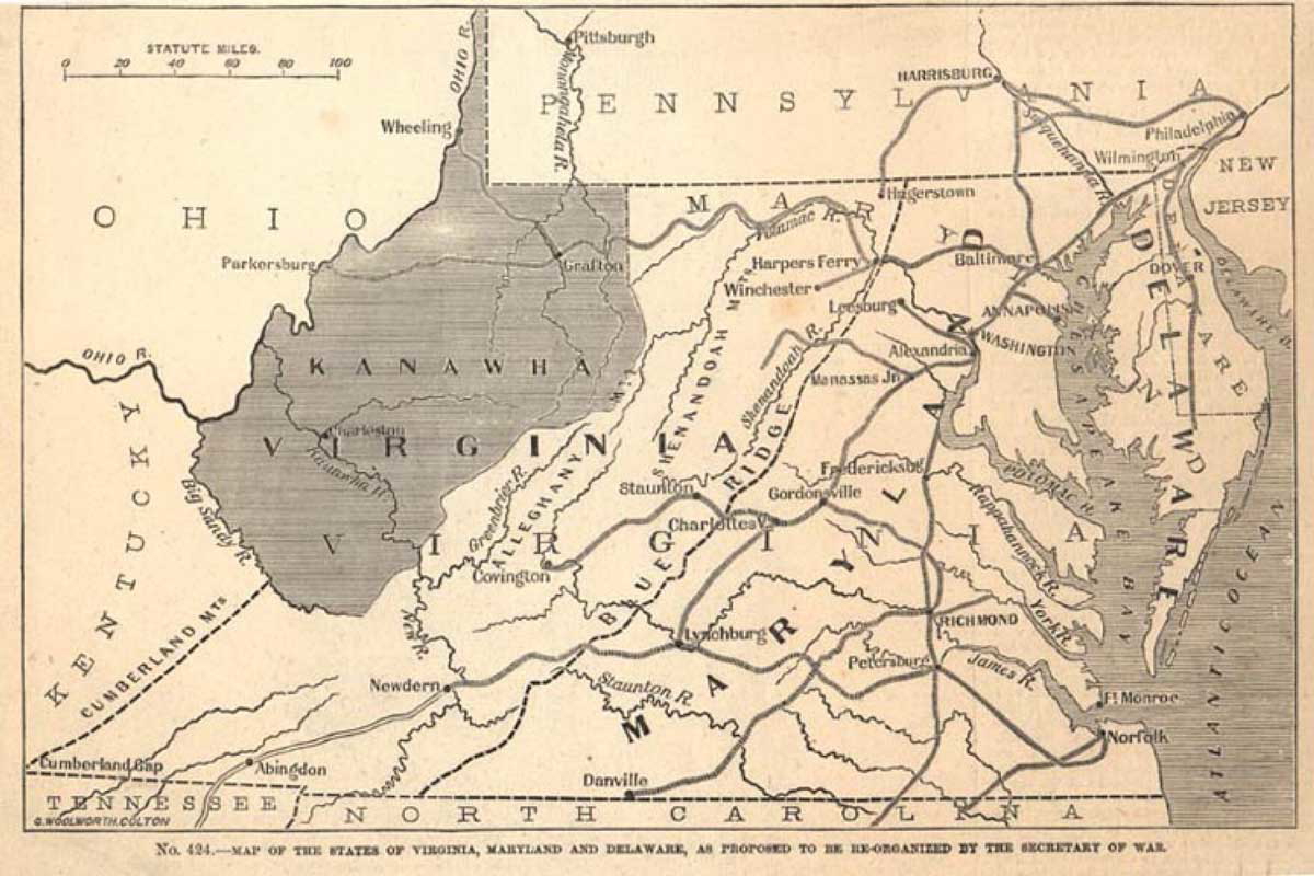 west virginia and virginia map 1861