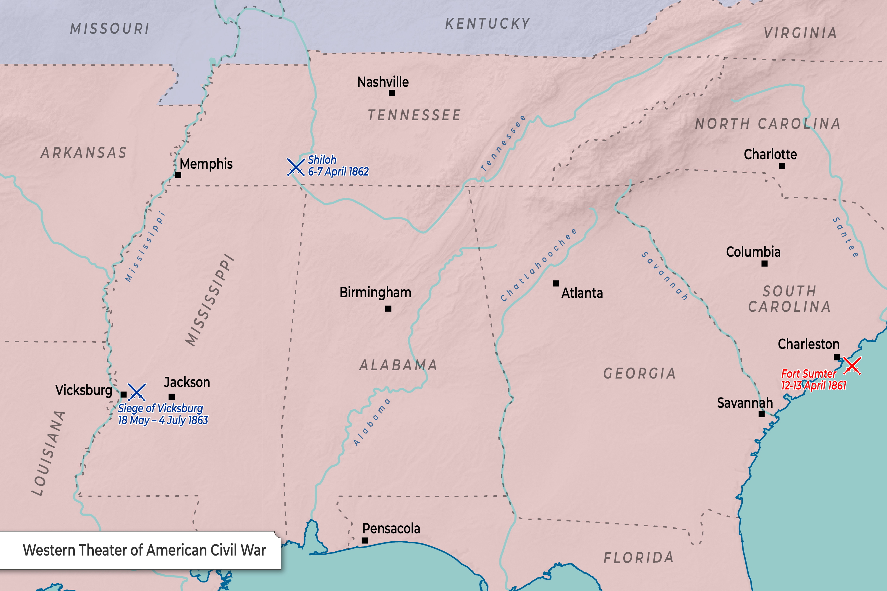 The Western Theater of the American Civil War. Source: TheCollector