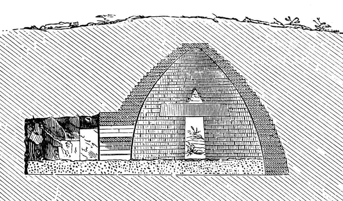Cross section of Treasury of Atreus