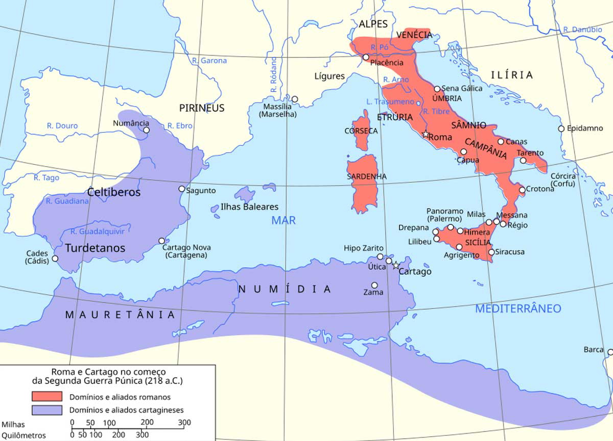 Map Rome Carthage