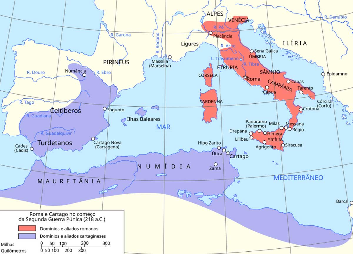 Map Rome Carthage