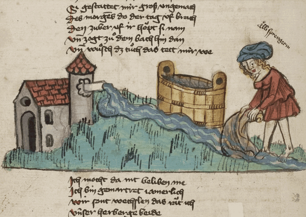 Medieval Washerwoman Manuscript