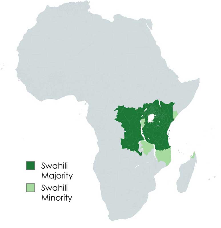 Swahili distribution map