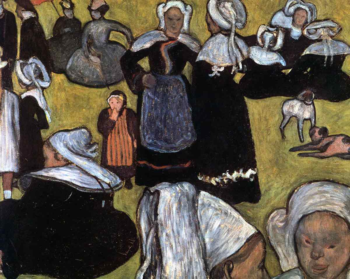 bernard breton women meadow painting