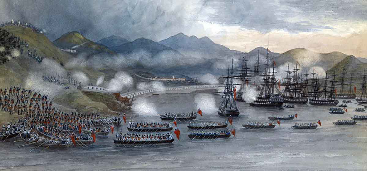 british fleet attacking chusan china 1841