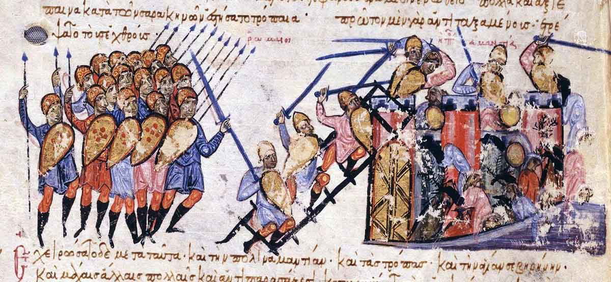 byzantine army nikephoros phokas capture amantia skylitzes manuscript 13th century