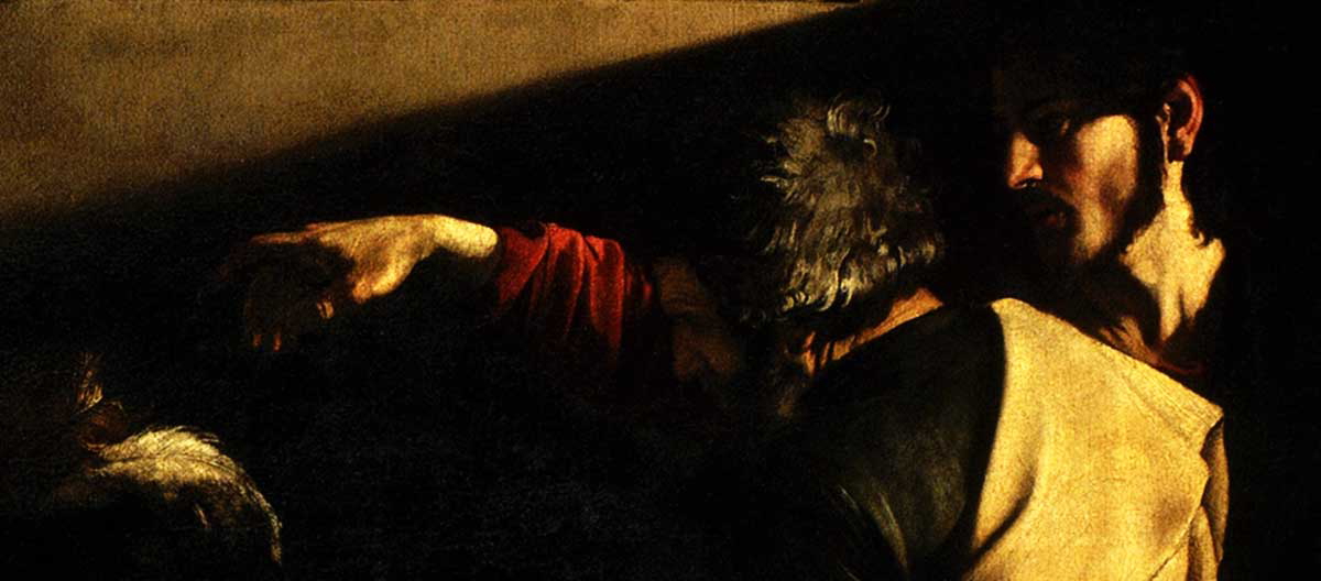 caravaggio christ pointing