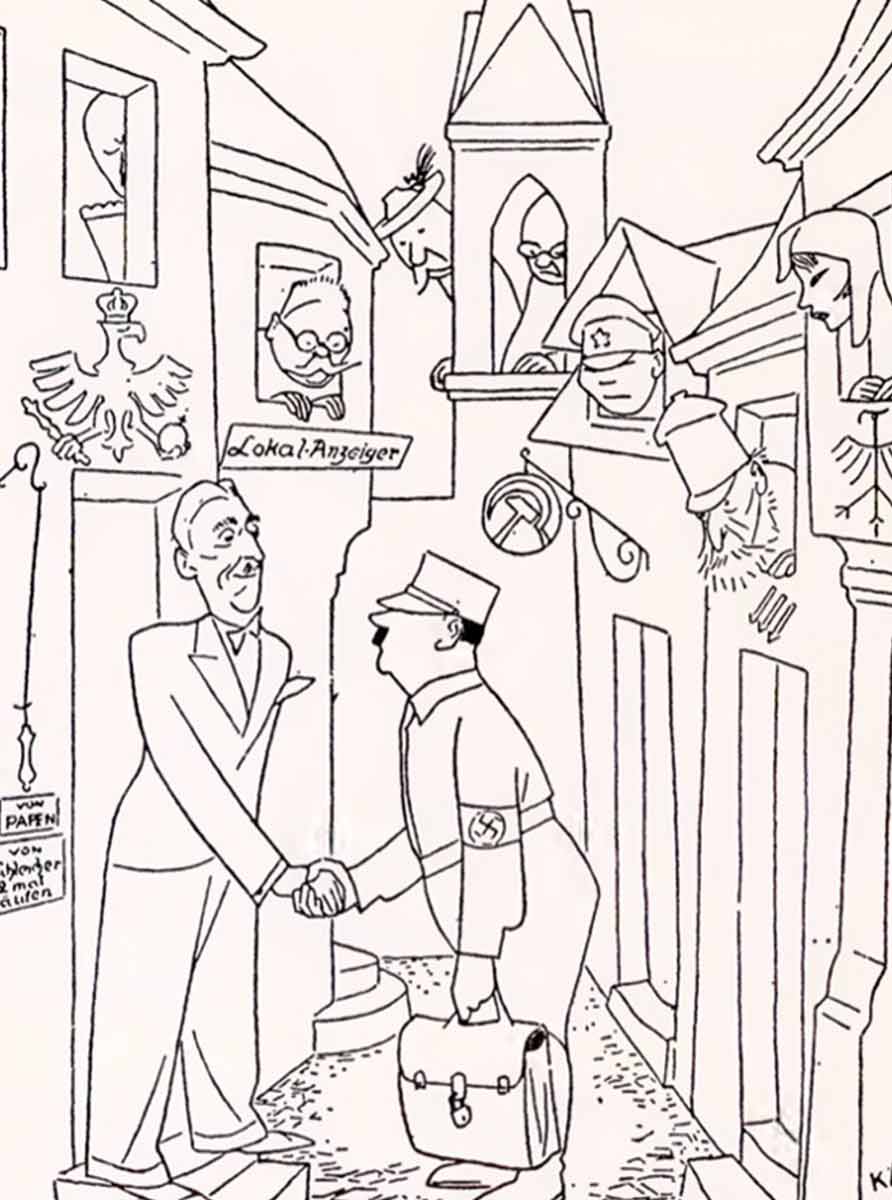 cartoon papen and hitler weimar germany