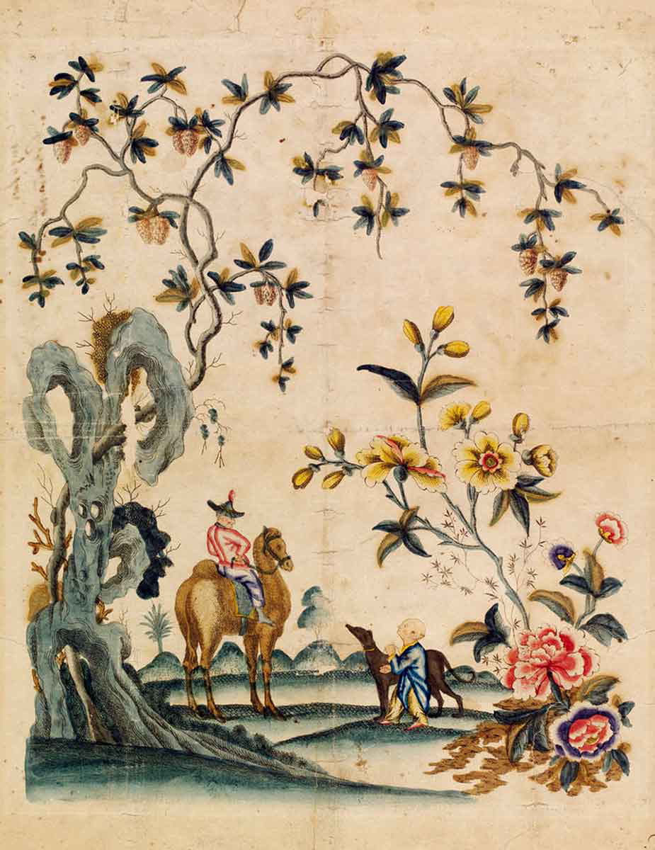 chinoiserie wallpaper 1770 british floral