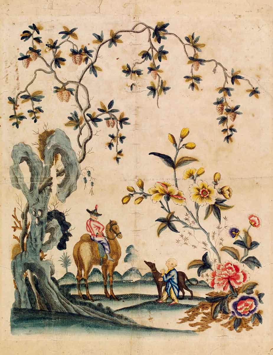 chinoiserie wallpaper 1770 british floral