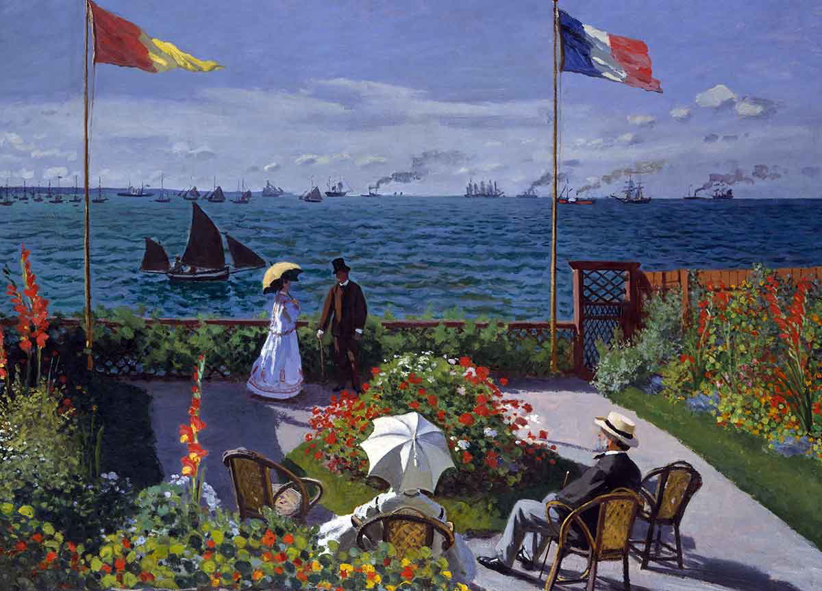 claude monet garden at sainte adresse painting