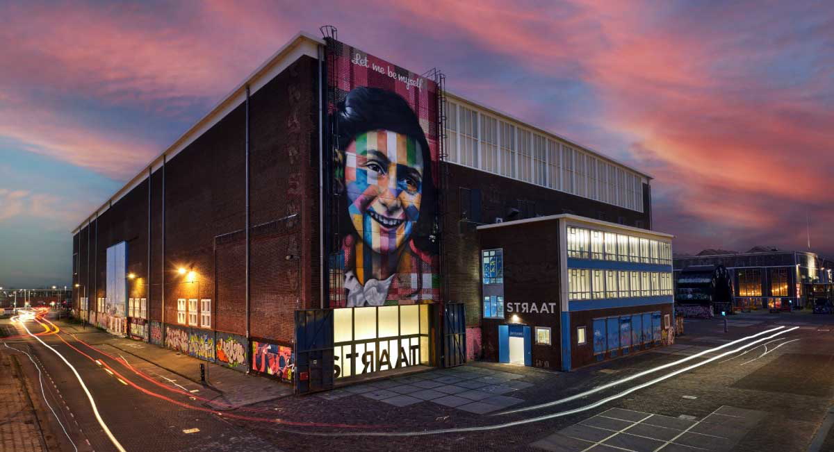 eduardo kobra anne frank mural straat