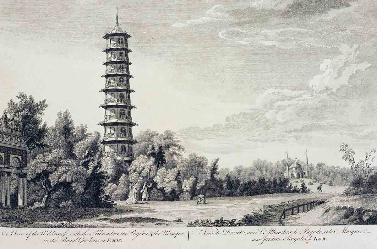 edward rooker view of wilderness pagoda kew 1763