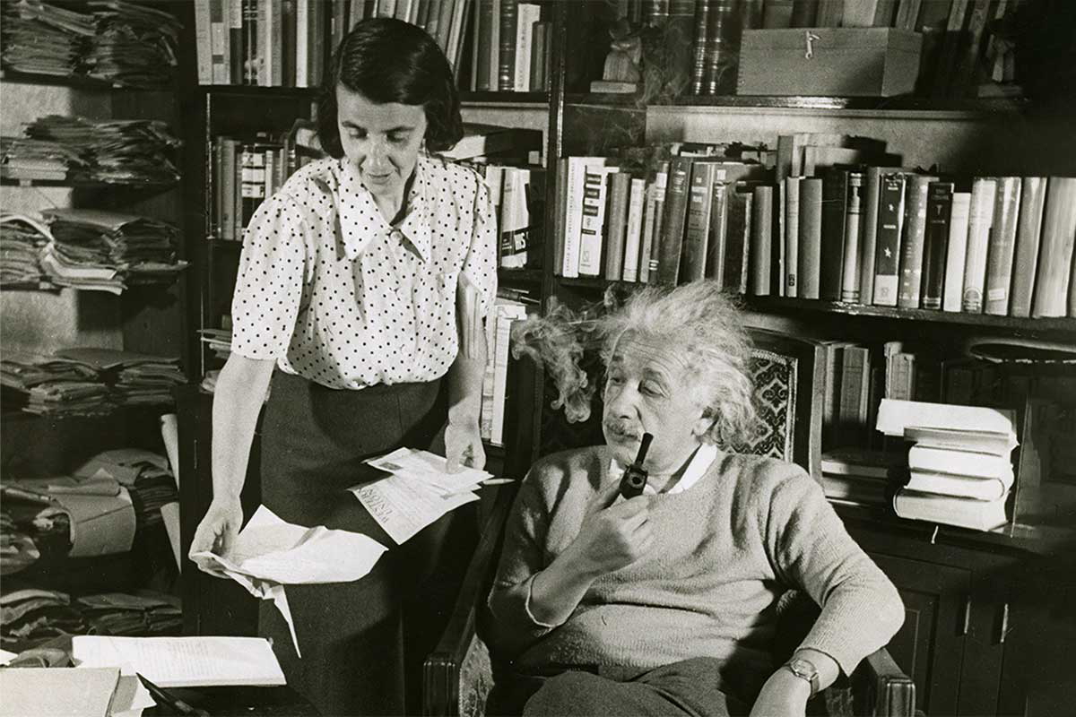 einstein with helen dukas secretary 1982