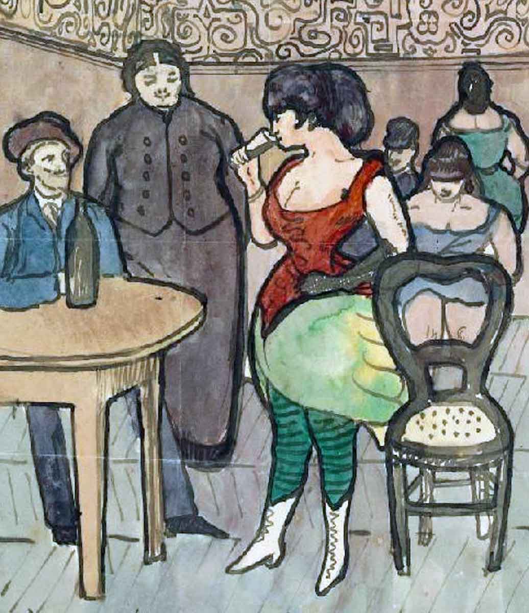 emile bernard brothel scene painting