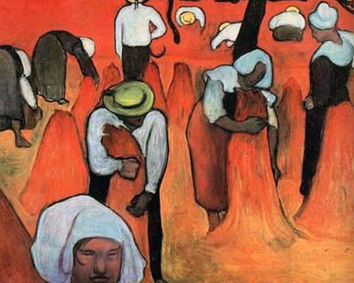 emile bernard buckwheat harvesters painting
