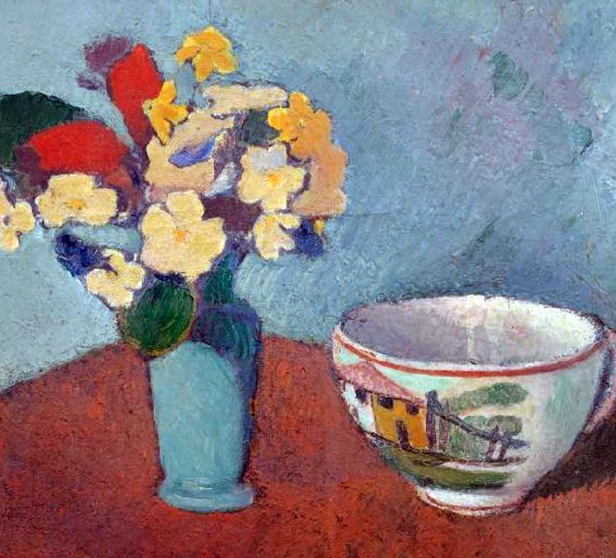 emile bernard vase flowers cup painting