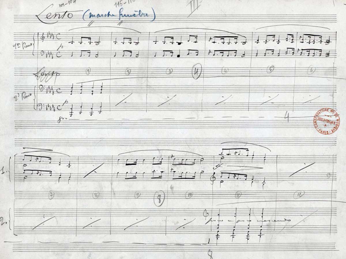 funeral march piano four hands manuscript