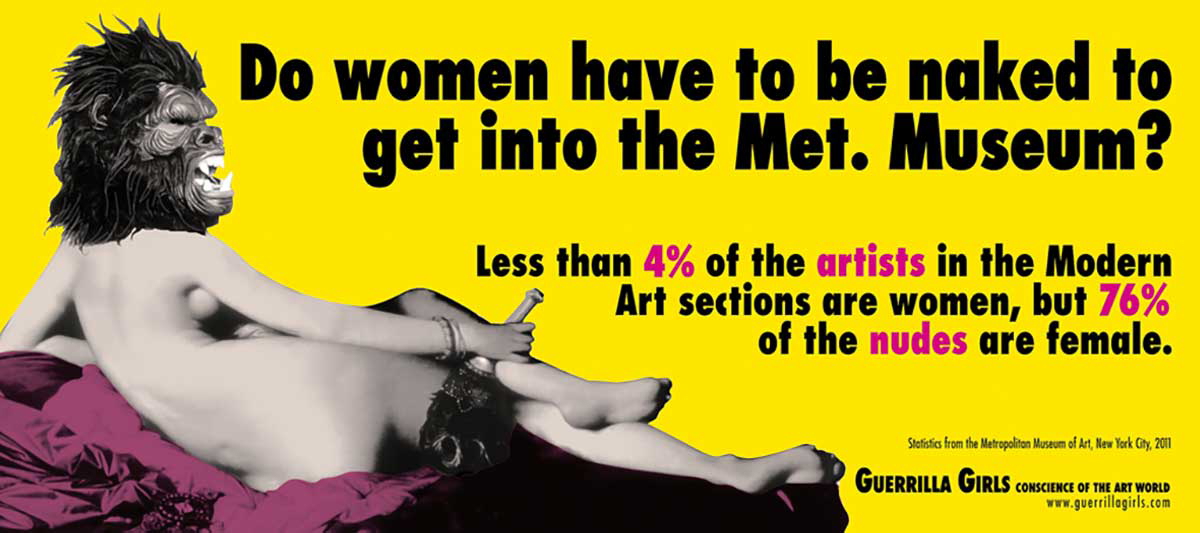 guerrilla girls women have to be naked illustration