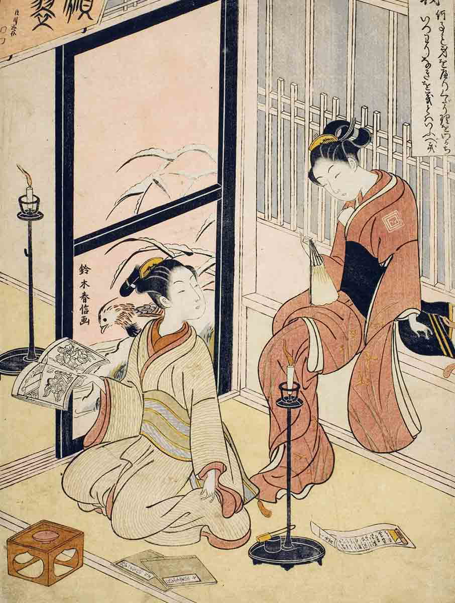 harunobu righteousness gi series five cardinal virtues painting