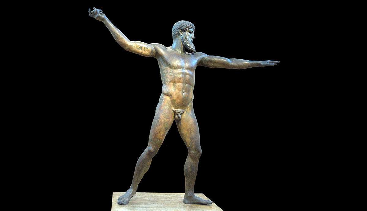 lost wax process bronze zeus sculpture