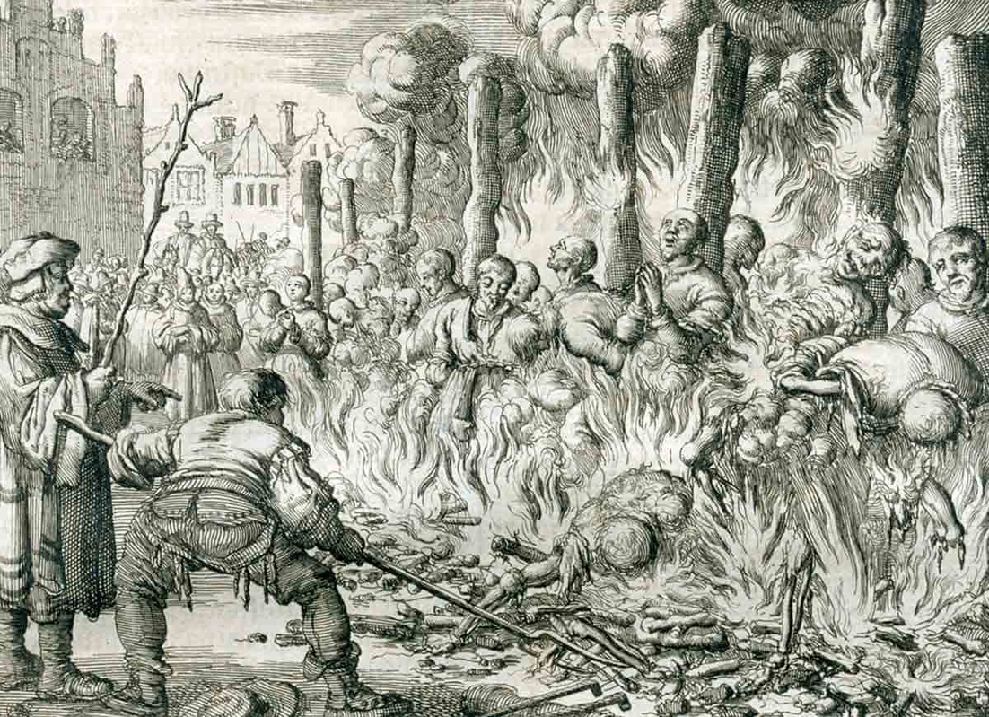 luiken burning of 18 persons salzburg etching