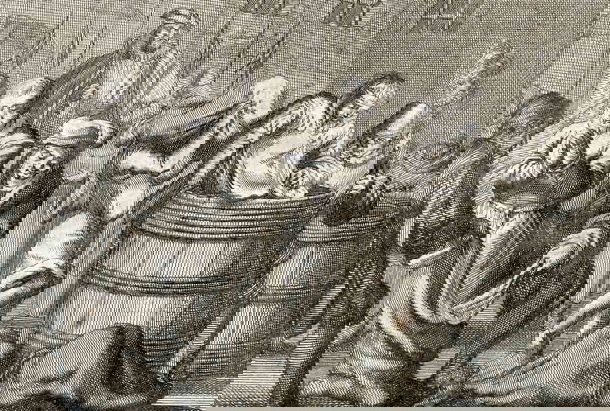 luike drowning of leonard pluvier jannetje and marietje van aken etching