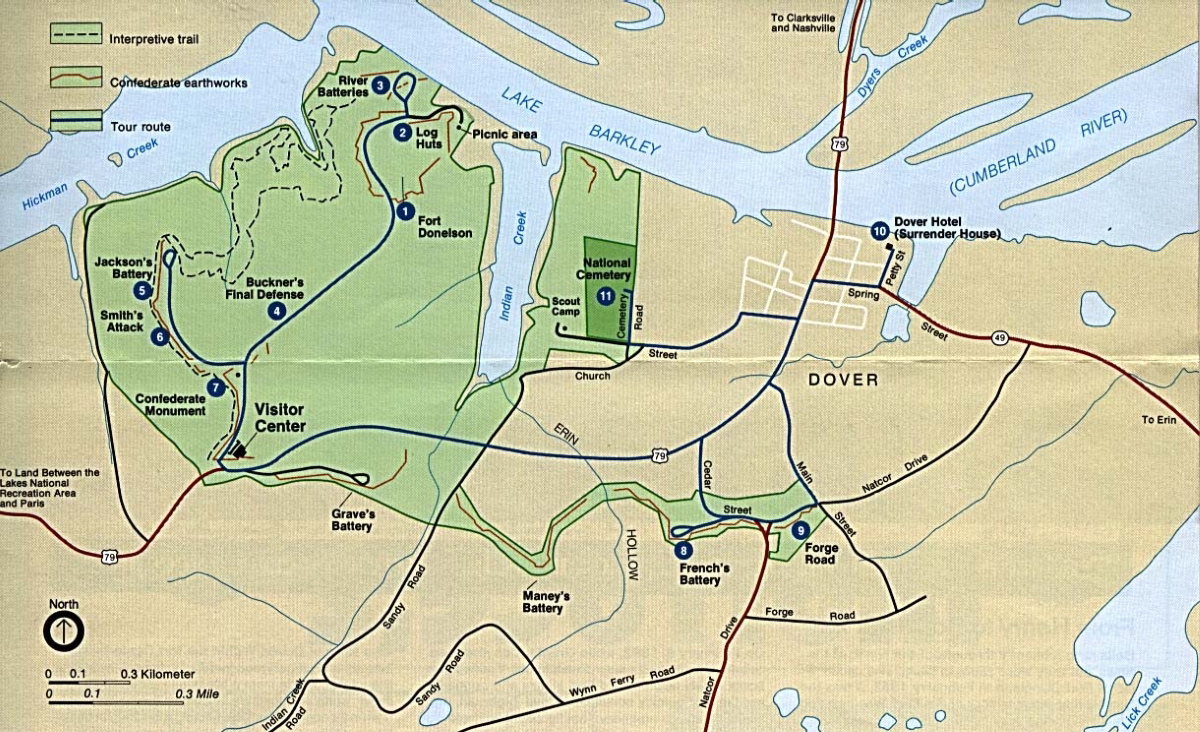 map fort donelson national battlefield