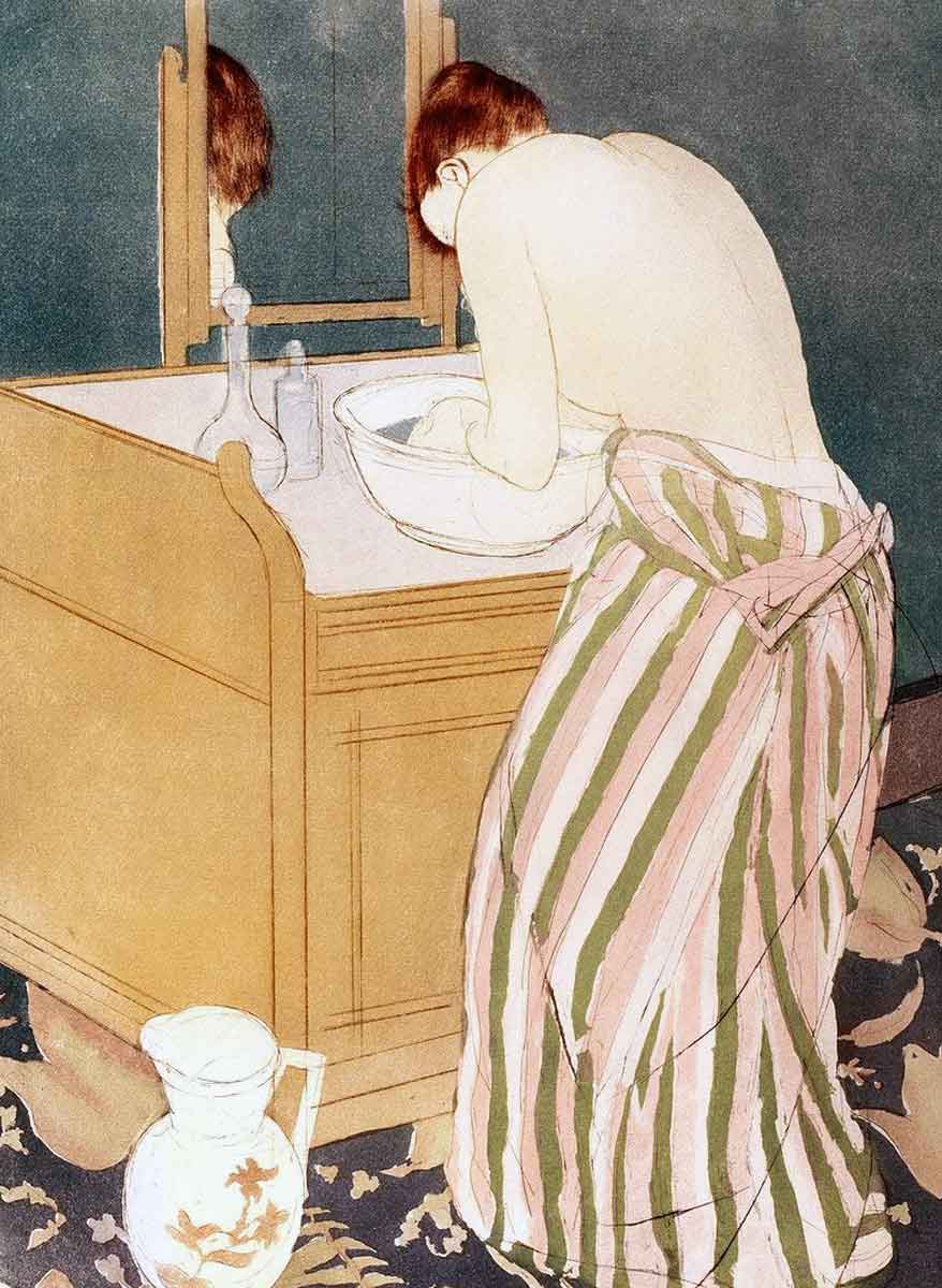 mary cassatt woman bathing painting
