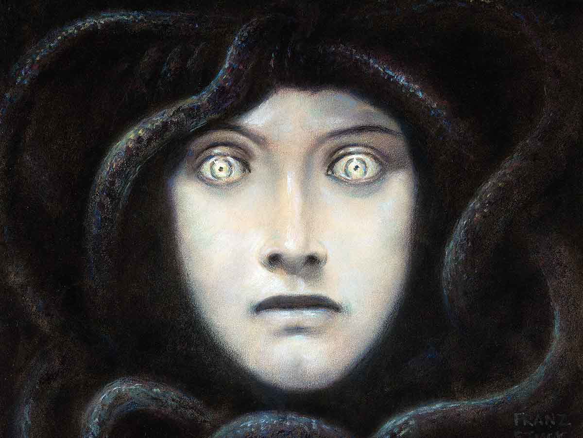 modern artist stuck medusa painting