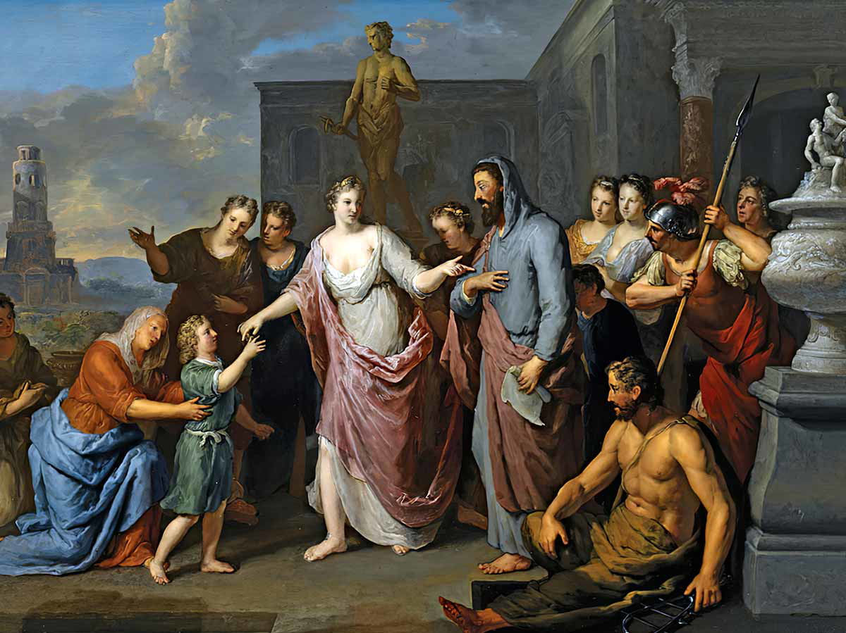 olympias presenting alexander to aristotle