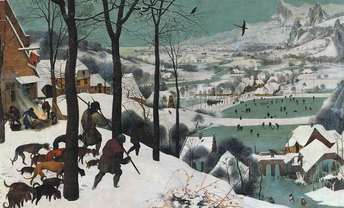 pieter bruegel hunters in snow painting