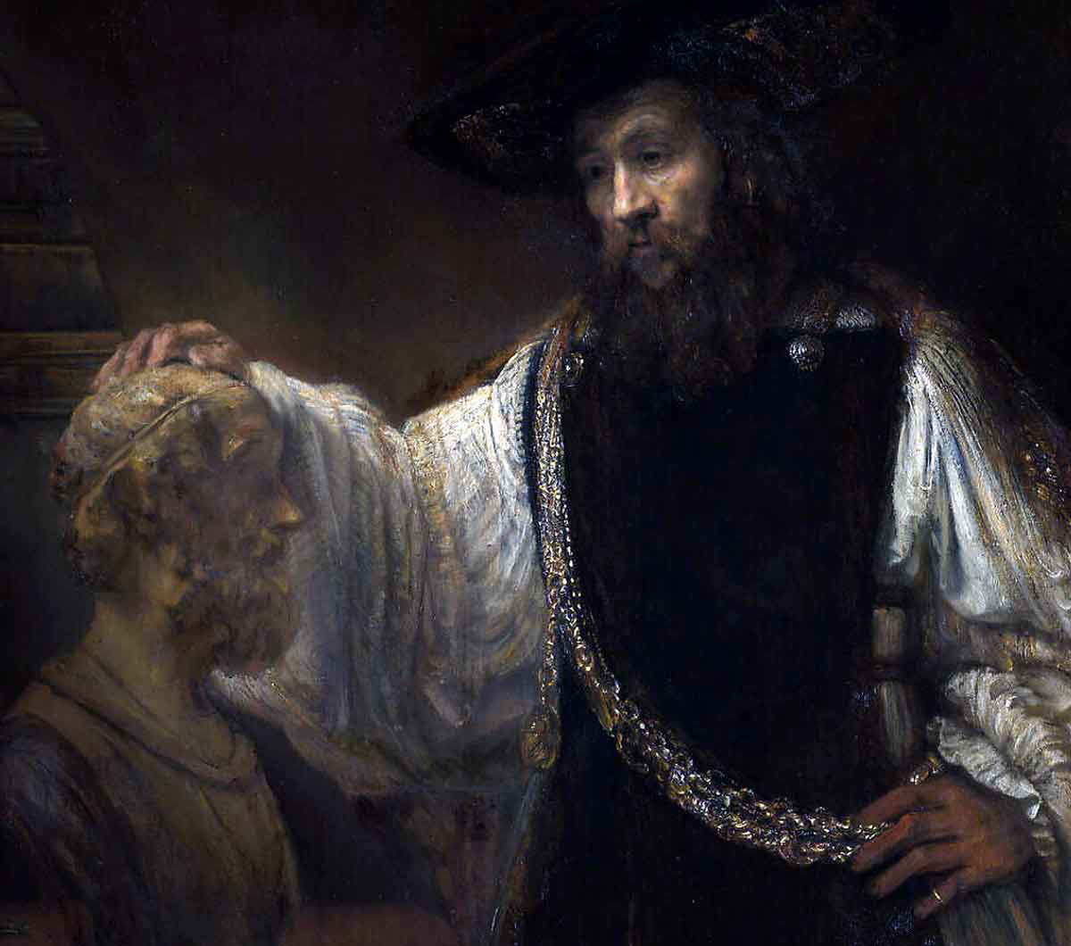 rembrandt aristotle with homer painting