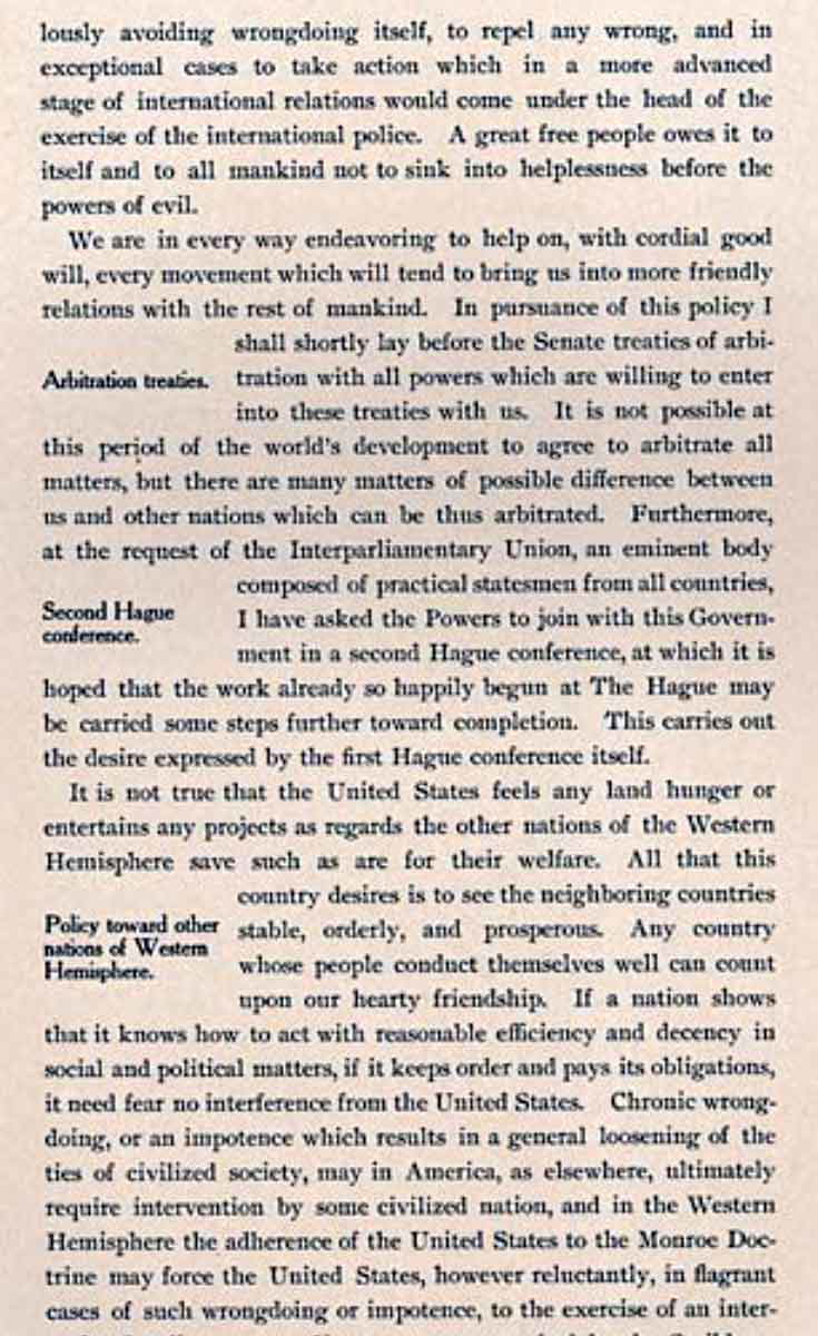 roosevelt speech congress 1904
