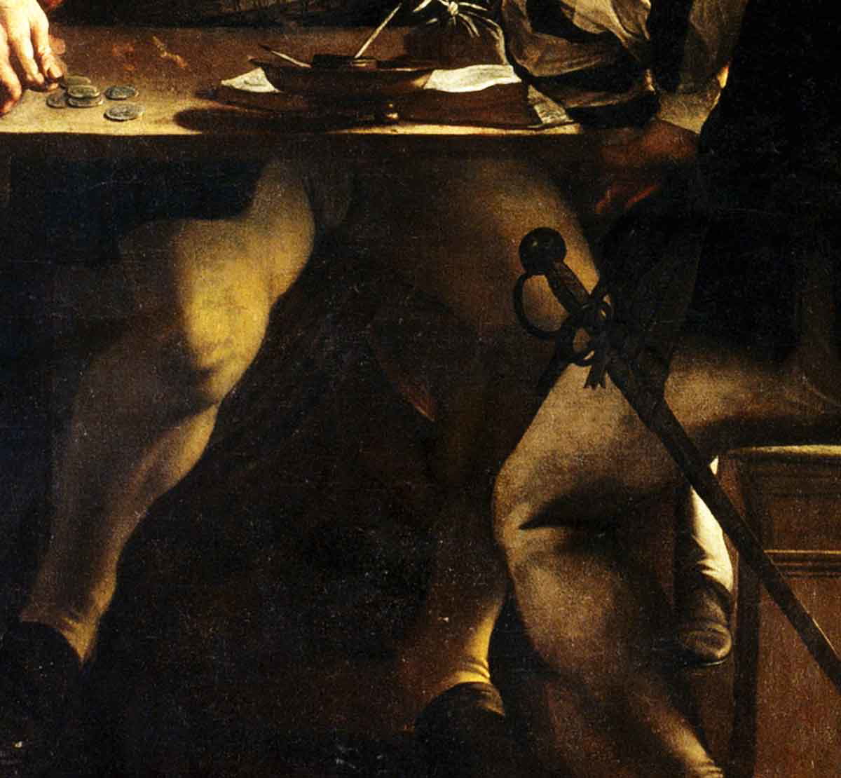 saint matthew leg close up caravaggio