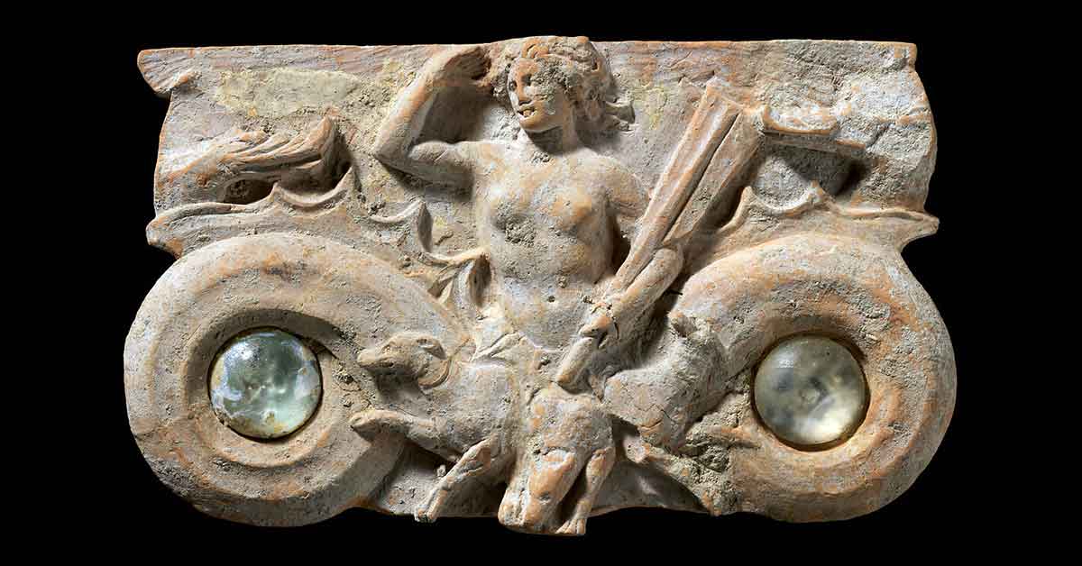 scylla greek terracotta plaque