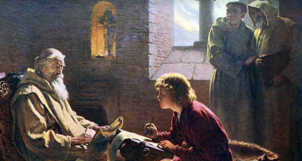 the venerable bede giving dictation