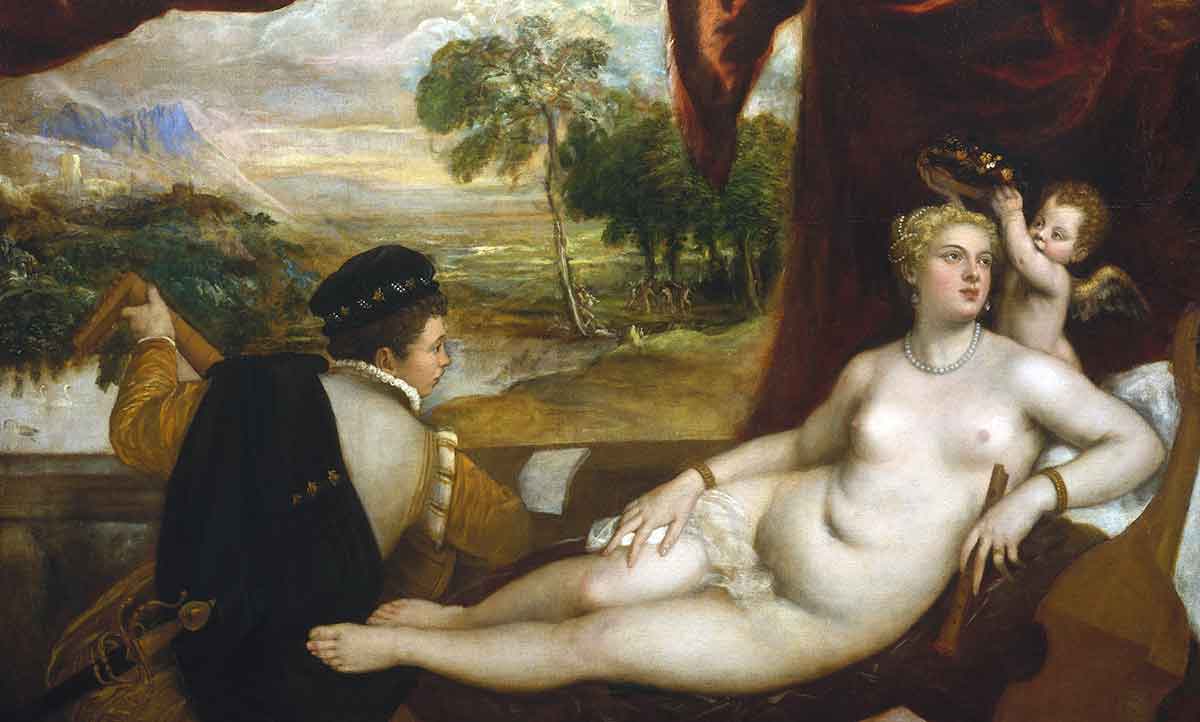 titian venus lute player met museum