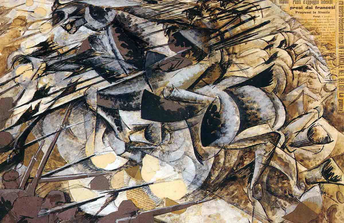 umberto boccioni charge of lancers painting