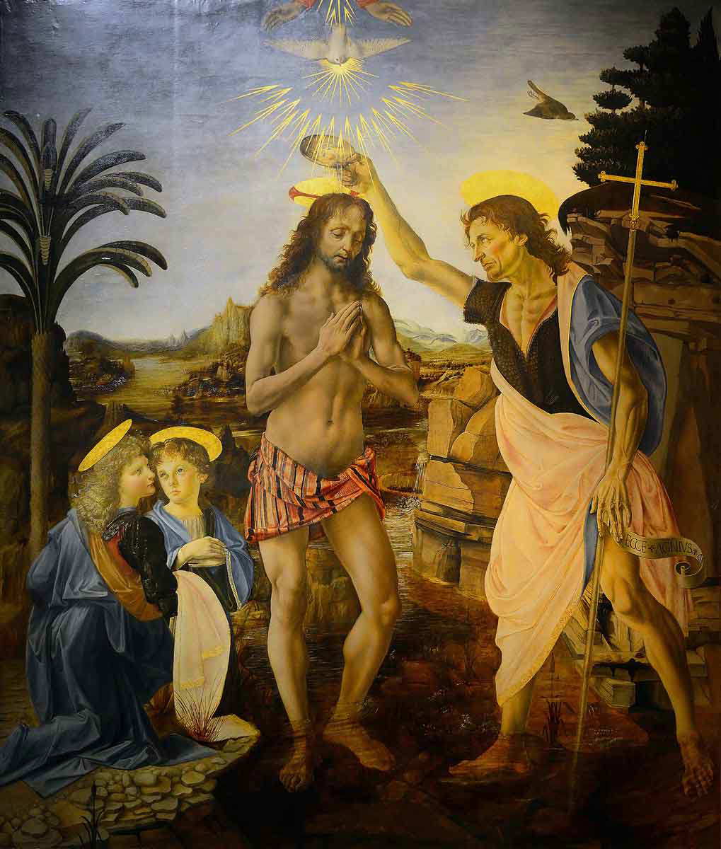 verrocchio baptism painting