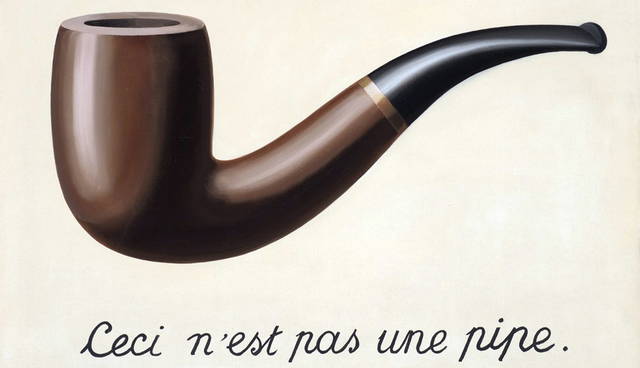 why rene magritte write on paintings