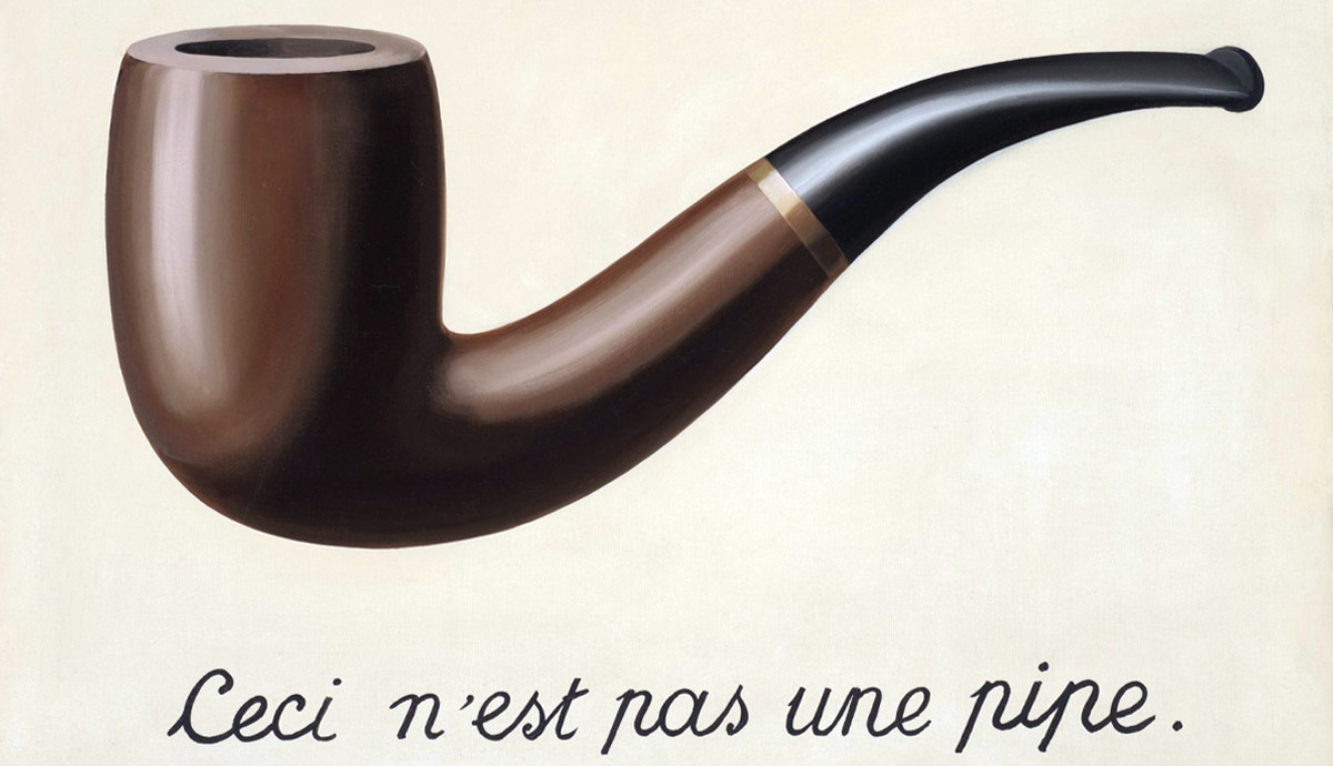 why rene magritte write on paintings