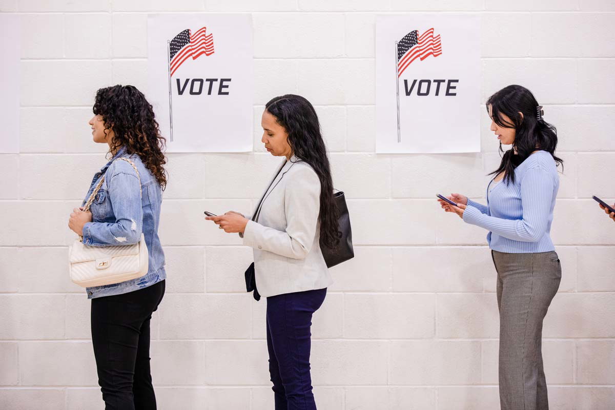 young women voting