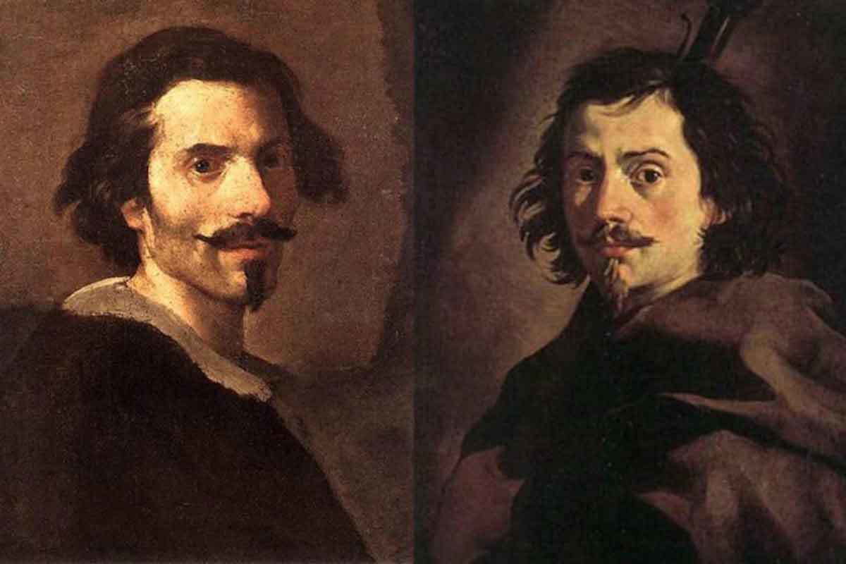 Bernini Borromini self portraits