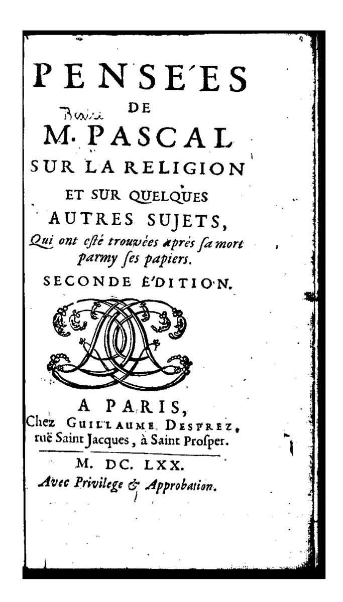 Pascal Pensées wager