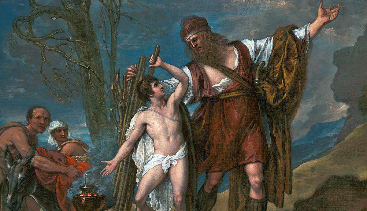 abraham and isaac mount moriah bible painting