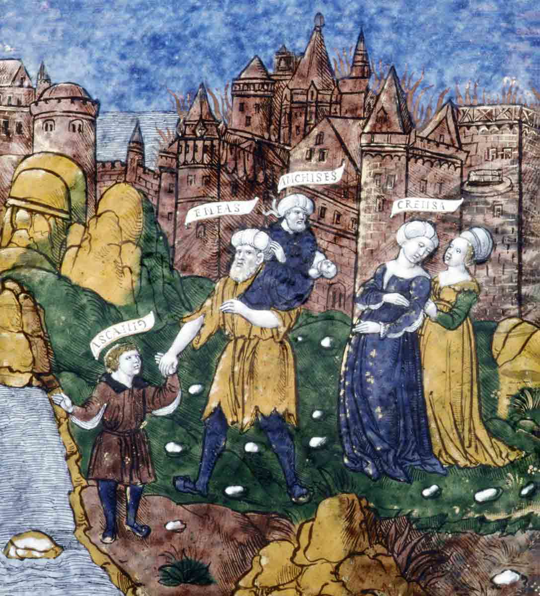 aeneas fleeing troy anchises creusa ascanius master aeneid 1530