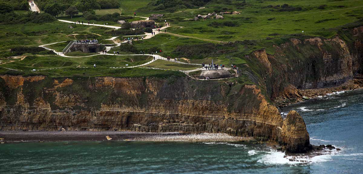 aerial view point du hoc ranger memorial d day anniversary
